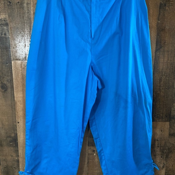 Sag Harbor Sport Wide Leg Capri Turquoise Women’s Size Large Elastic In Waist - Picture 1 of 11